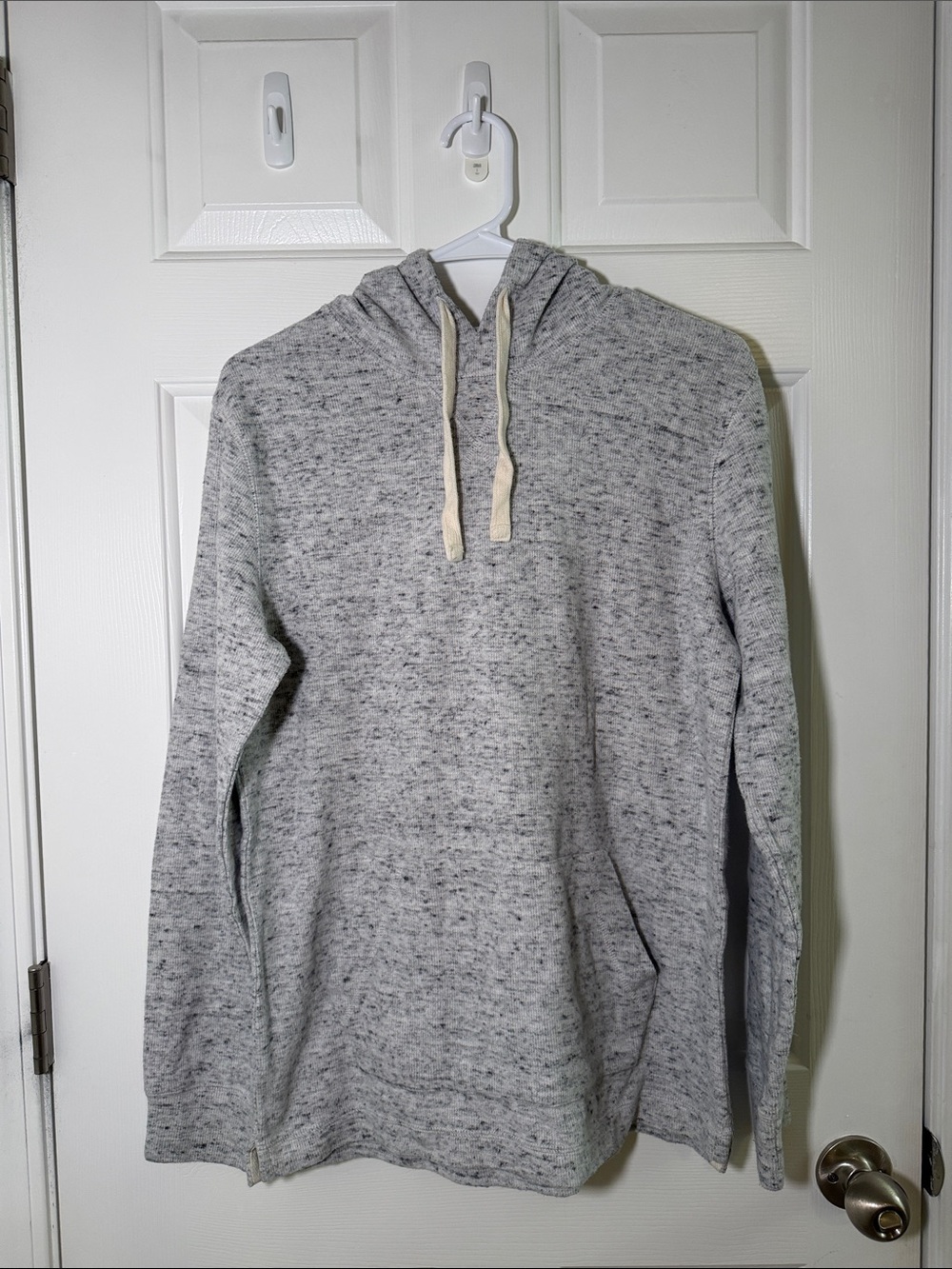 George Men's Heather Gray Hoodie with Cream Drawstrings